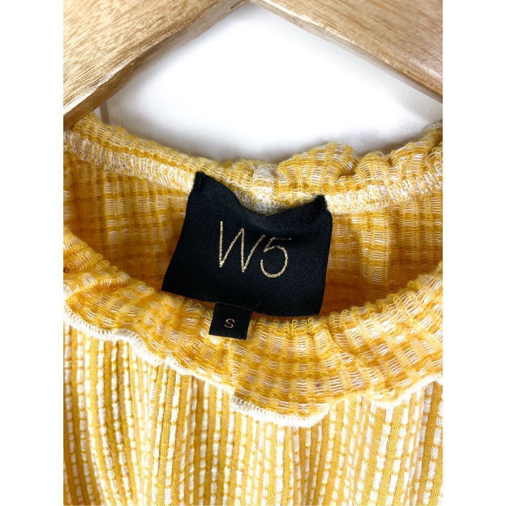 W5 Ribbed Flutter Sleeve Ruffle Collar‎ Blouse S - Picture 2 of 7